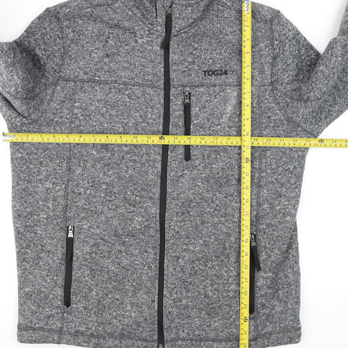 TOG24 Men's Grey Full Zip Fleece Jacket L Outdoor Sweatshirt