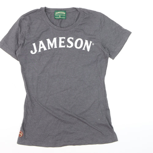 Jameson Mens Grey Graphic Logo T-Shirt Size L Cotton Blend