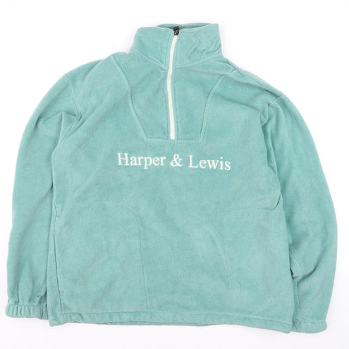 Harper & Lewis Men's Green Fleece 1/2 Zip Pullover Sweatshirt M