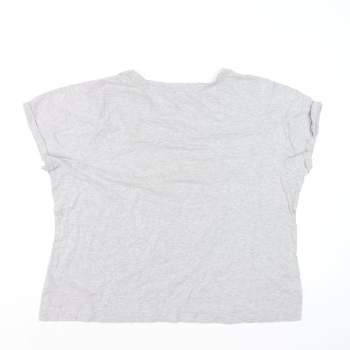 Disney Women's Grey Mickey Mouse Graphic T-Shirt XL Casual Cotton Top