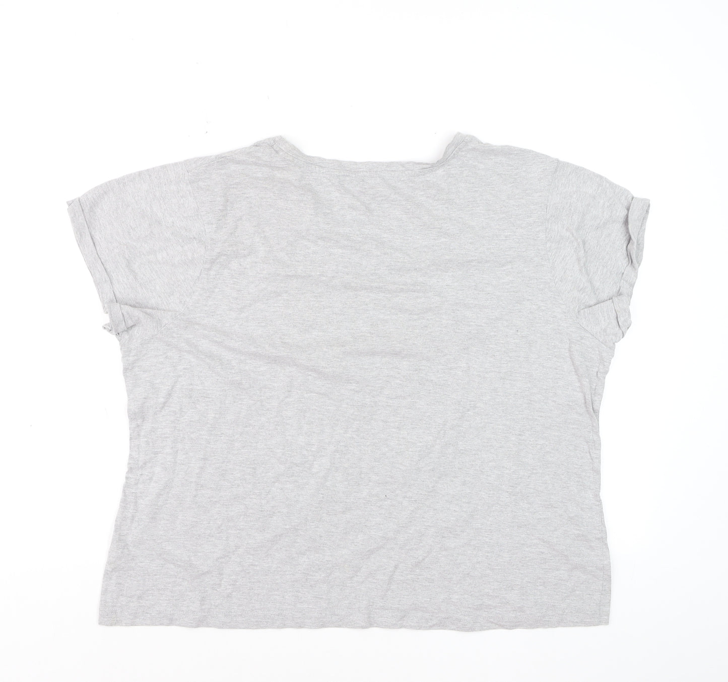 Disney Women's Grey Mickey Mouse Graphic T-Shirt XL Casual Cotton Top