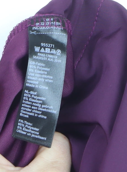 Monsoon Women’s Purple Velvet Cropped Wide-Leg Trousers Size 2XL