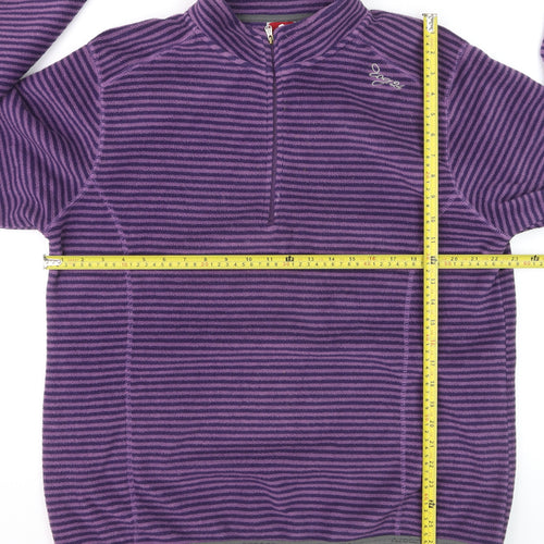 TOG24 Men's Purple Stripe 2XL Fleece 1/4 Zip Pullover Sweatshirt