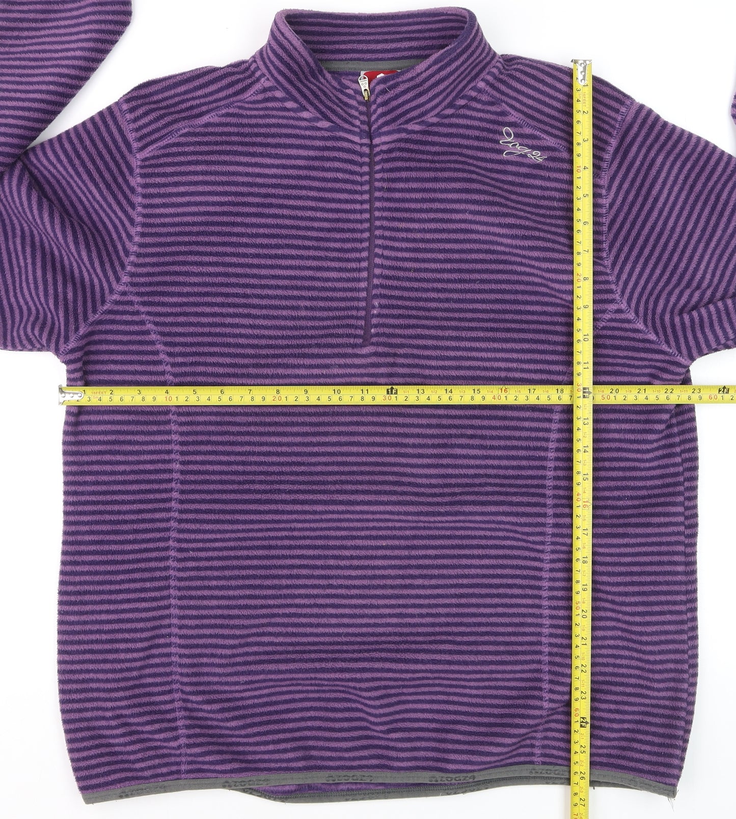 TOG24 Men's Purple Stripe 2XL Fleece 1/4 Zip Pullover Sweatshirt