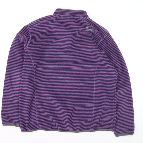TOG24 Men's Purple Stripe 2XL Fleece 1/4 Zip Pullover Sweatshirt