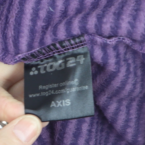 TOG24 Men's Purple Stripe 2XL Fleece 1/4 Zip Pullover Sweatshirt