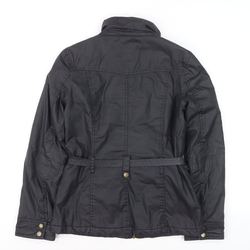 Oasis Women's Black Belted Military Jacket Size S