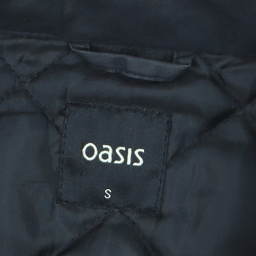 Oasis Women's Black Belted Military Jacket Size S