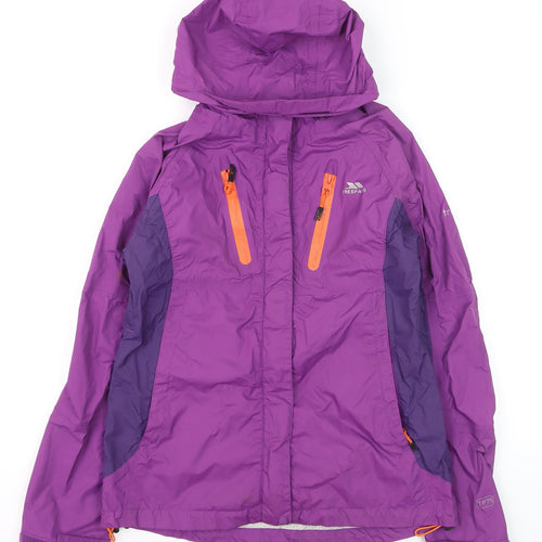 Trespass Womens Purple XS Waterproof Hooded Rain Coat with Taped Seams