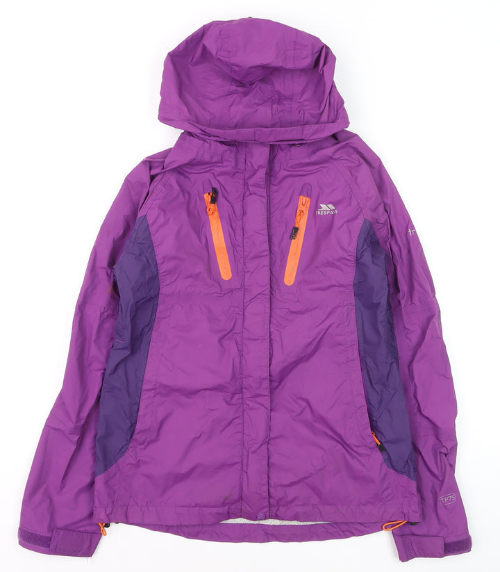 Trespass Womens Purple XS Waterproof Hooded Rain Coat with Taped Seams