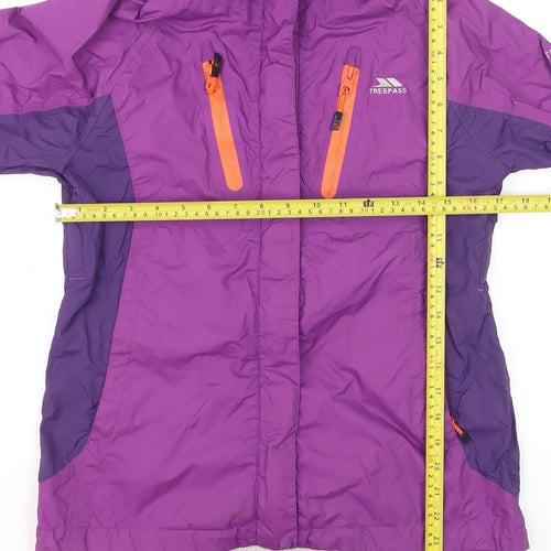 Trespass Womens Purple XS Waterproof Hooded Rain Coat with Taped Seams