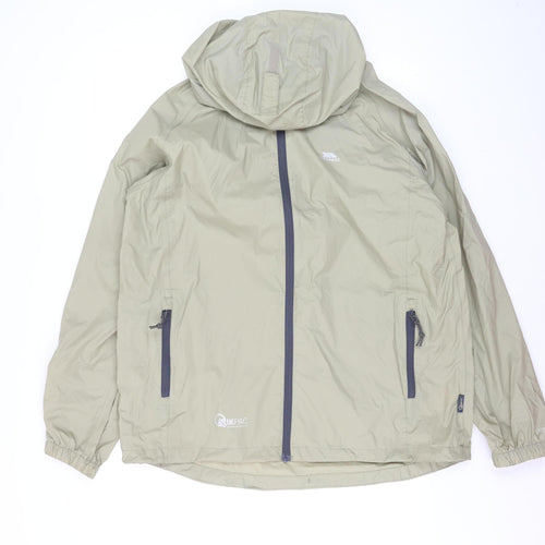 Trespass Men Beige Waterproof Breathable Hooded Rain Jacket L