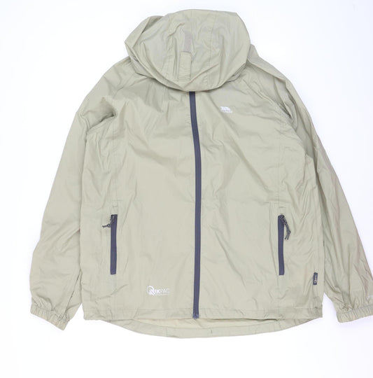 Trespass Men Beige Waterproof Breathable Hooded Rain Jacket L