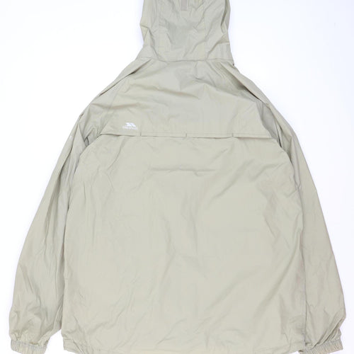 Trespass Men Beige Waterproof Breathable Hooded Rain Jacket L