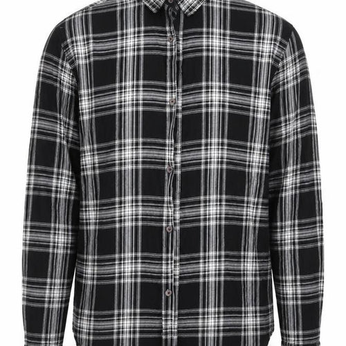 Jack & Jones Men's Black Check Cotton Long Sleeve Shirt L