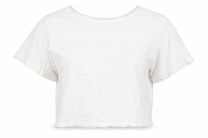 Mango Women's White XS Relaxed Cotton Blend Short Sleeve T-Shirt