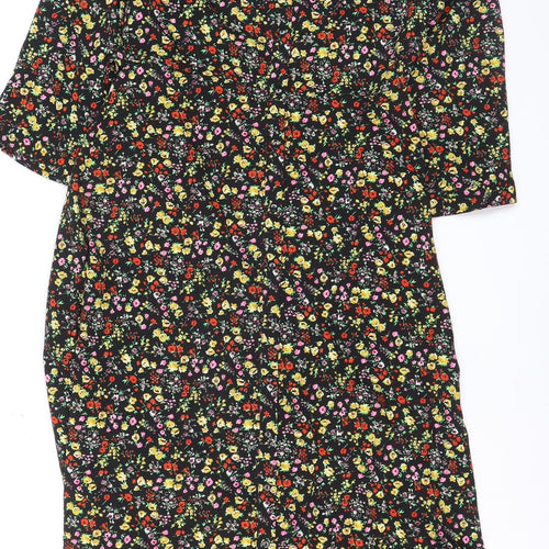 Pieces Women’s Multicoloured Floral Midi Shirt Dress Size M