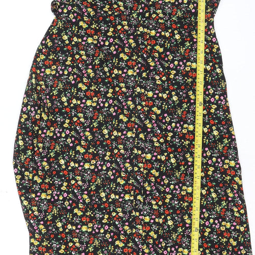 Pieces Women’s Multicoloured Floral Midi Shirt Dress Size M