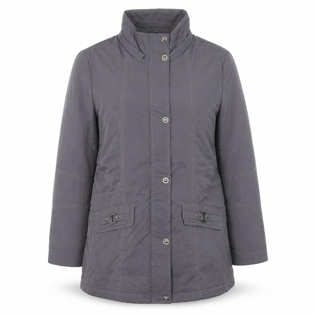 Front view of Bx Outerwear Men's Grey Polyester Parka Coat, size 38, Regular
