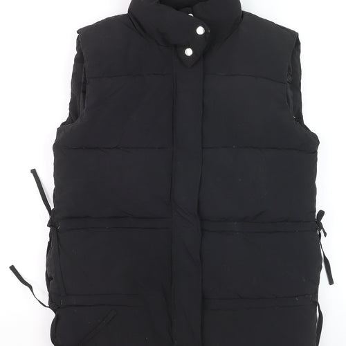 Missguided Women’s Black Puffer Waistcoat Size 6 Sleeveless Quilted