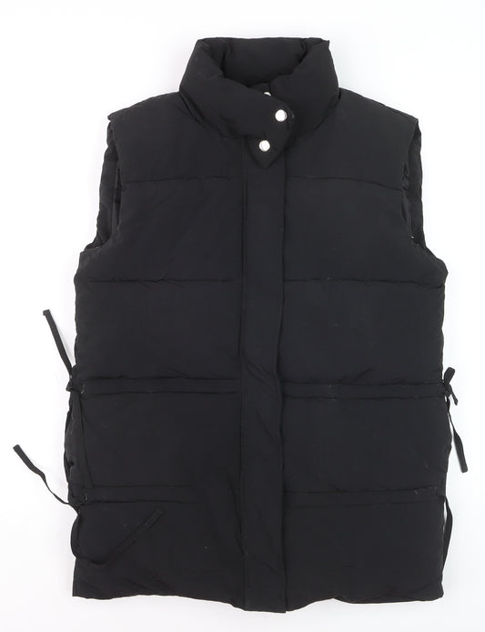 Missguided Women’s Black Puffer Waistcoat Size 6 Sleeveless Quilted