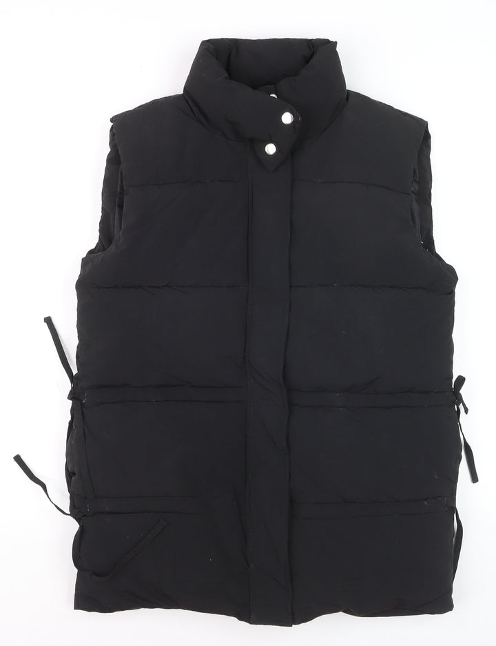 Missguided Women’s Black Puffer Waistcoat Size 6 Sleeveless Quilted