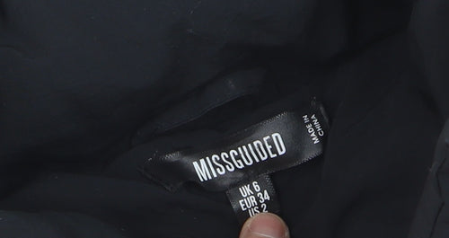 Missguided Women’s Black Puffer Waistcoat Size 6 Sleeveless Quilted