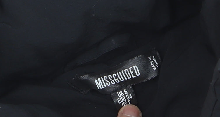 Missguided Women’s Black Puffer Waistcoat Size 6 Sleeveless Quilted
