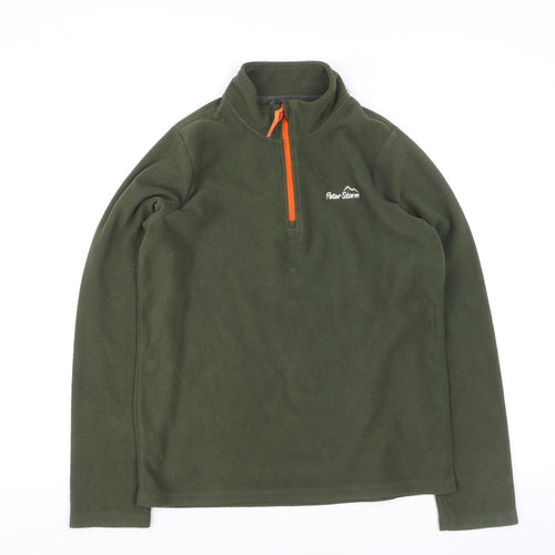 Peter Storm Boys Green Fleece 1/4 Zip Pullover Sweatshirt 10-11 Years