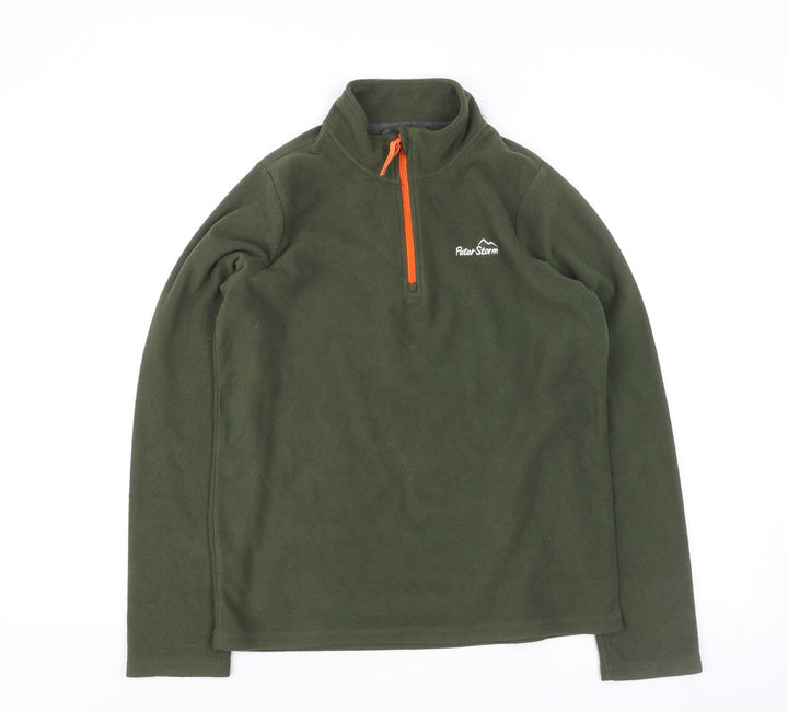 Peter Storm Boys Green Fleece 1/4 Zip Pullover Sweatshirt 10-11 Years