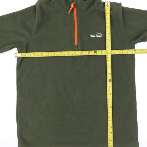 Peter Storm Boys Green Fleece 1/4 Zip Pullover Sweatshirt 10-11 Years
