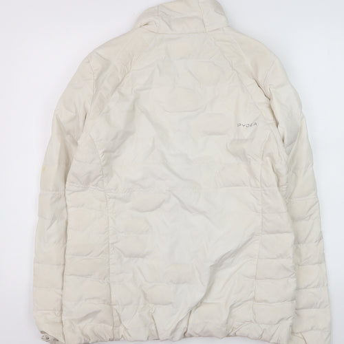 Spyder Women's Ivory Puffer Jacket L Lightweight Down Insulated