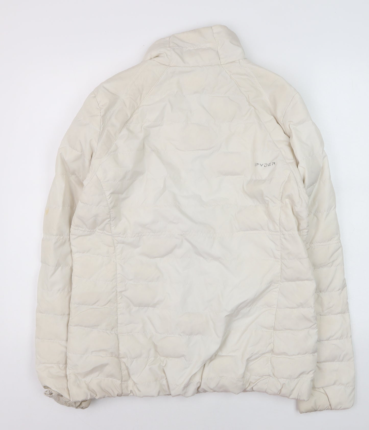 Spyder Women's Ivory Puffer Jacket L Lightweight Down Insulated