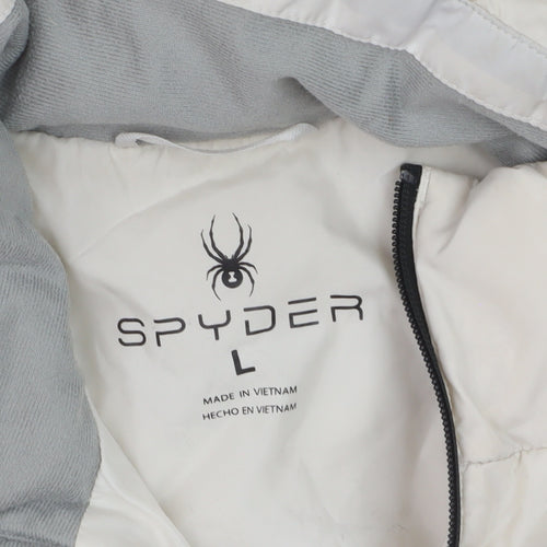 Spyder Women's Ivory Puffer Jacket L Lightweight Down Insulated