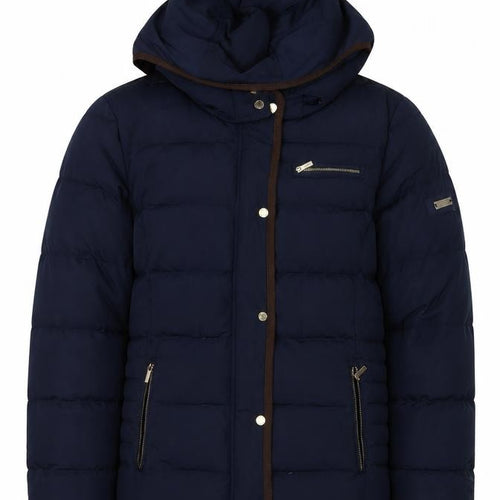 Jake*s Boys Blue Hooded Puffer Jacket Size 12 Years Polyester Winter Coat