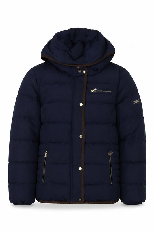 Jake*s Boys Blue Hooded Puffer Jacket Size 12 Years Polyester Winter Coat
