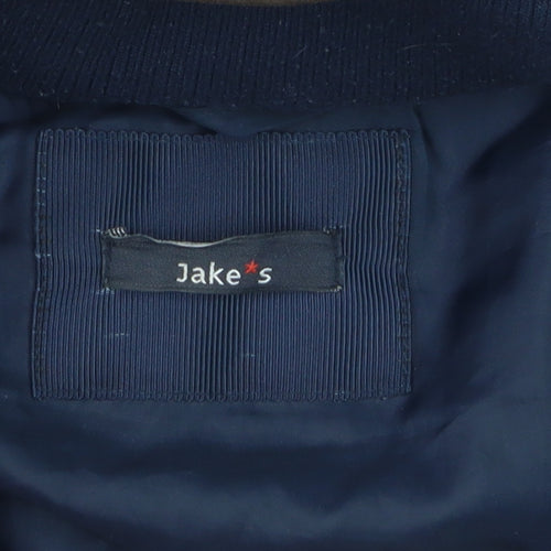 Jake*s Boys Blue Hooded Puffer Jacket Size 12 Years Polyester Winter Coat