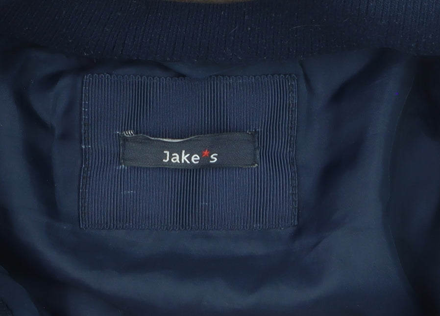 Jake*s Boys Blue Hooded Puffer Jacket Size 12 Years Polyester Winter Coat