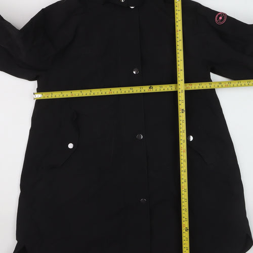 Next Girls Black Hooded Rain Coat 9 Years Water Resistant Nylon Jacket