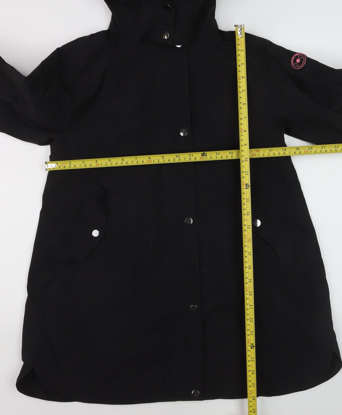Next Girls Black Hooded Rain Coat 9 Years Water Resistant Nylon Jacket