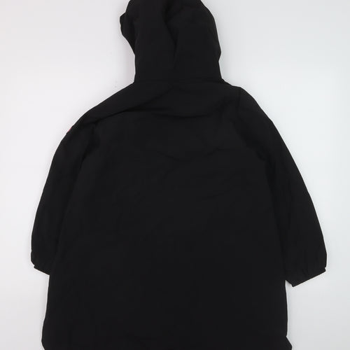 Next Girls Black Hooded Rain Coat 9 Years Water Resistant Nylon Jacket