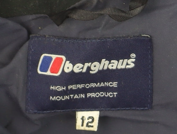 Berghaus Women's Blue Waterproof Hooded Parka Jacket Size 12