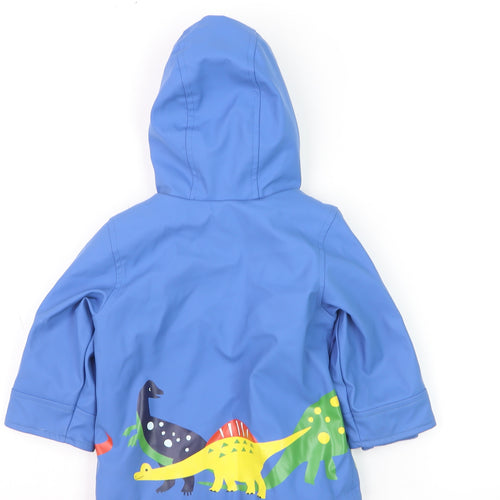 Marks and Spencer Blue Dinosaur Hooded Rain Coat 6-9 Months Unisex Baby