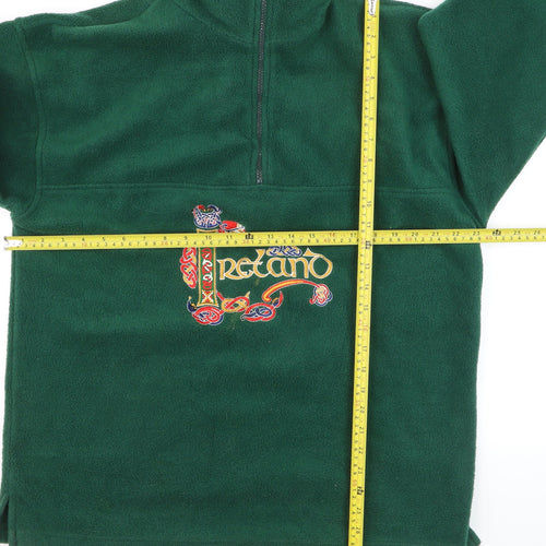 Traditional Craftwear Men's Green Fleece 1/2 Zip Pullover Sweatshirt M