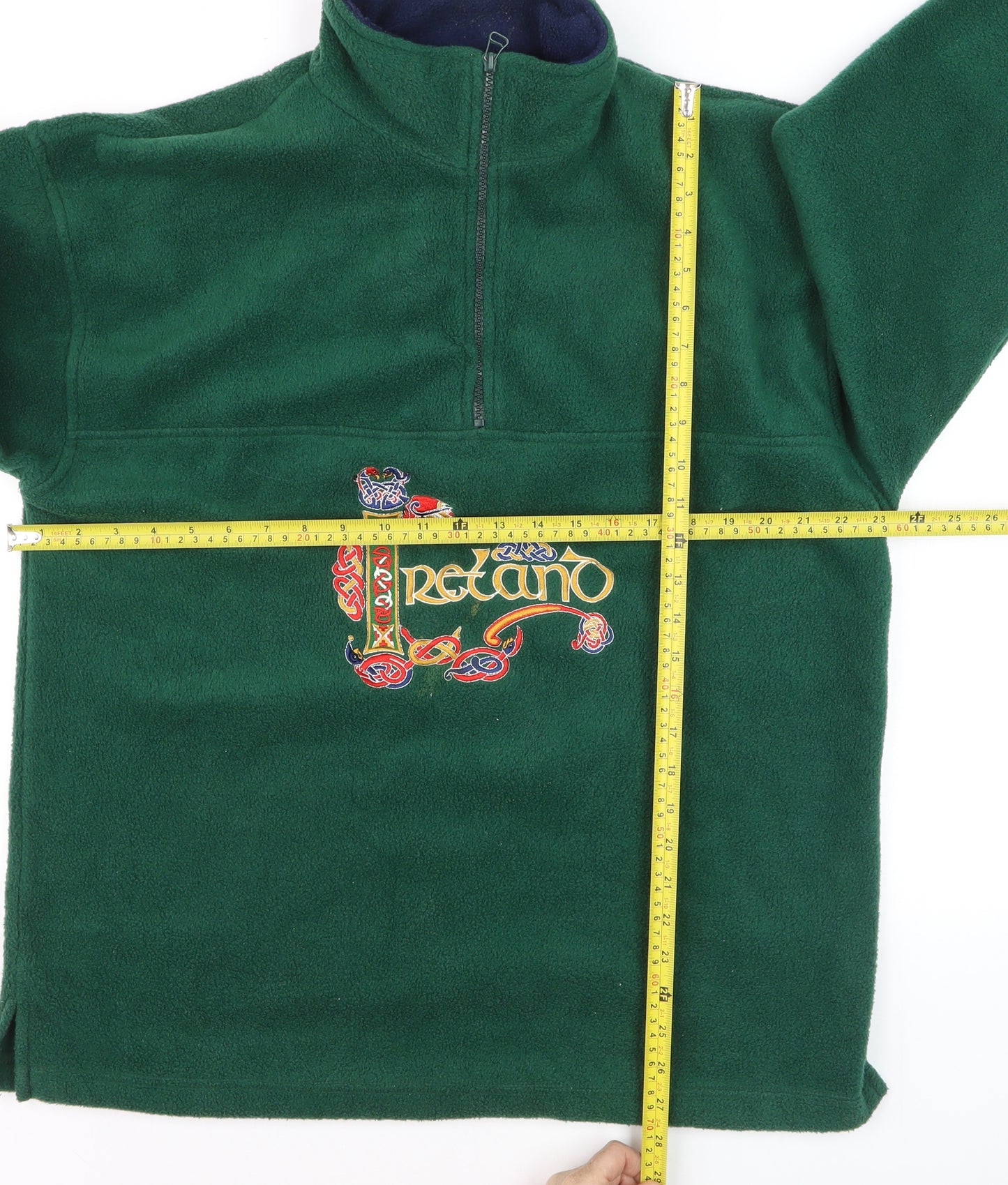Traditional Craftwear Men's Green Fleece 1/2 Zip Pullover Sweatshirt M