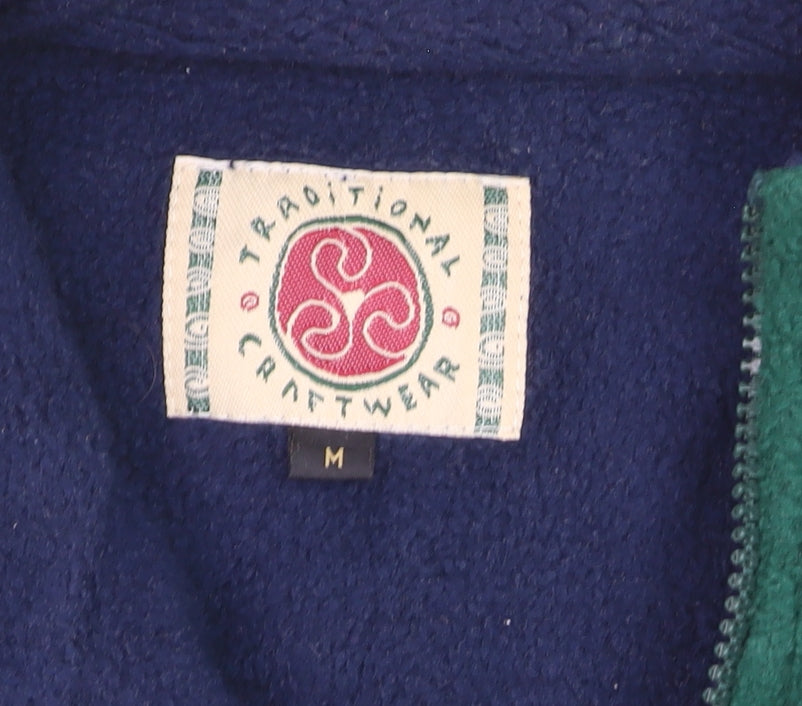 Traditional Craftwear Men's Green Fleece 1/2 Zip Pullover Sweatshirt M