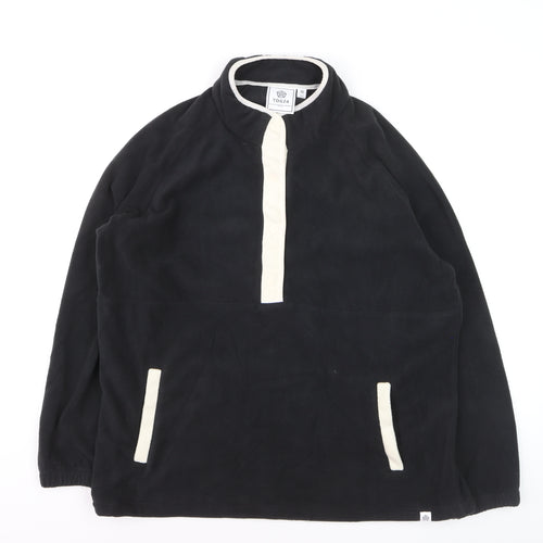 TOG24 Men's Black Fleece 1/2 Zip Windbreaker Jacket Size L
