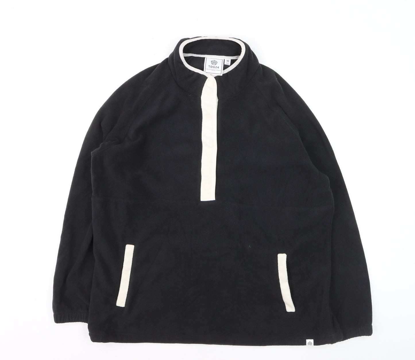 TOG24 Men's Black Fleece 1/2 Zip Windbreaker Jacket Size L