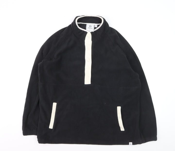 TOG24 Men's Black Fleece 1/2 Zip Windbreaker Jacket Size L