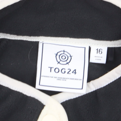 TOG24 Men's Black Fleece 1/2 Zip Windbreaker Jacket Size L